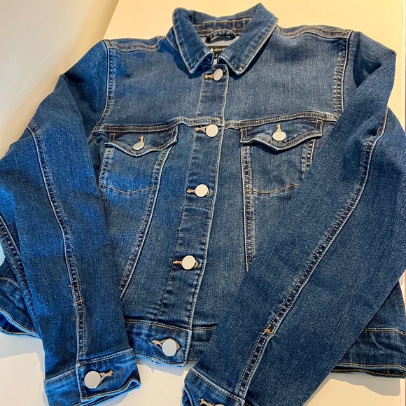 Dark Stretch Sandblast Jean Jacket (M) - Picture 1 of 3